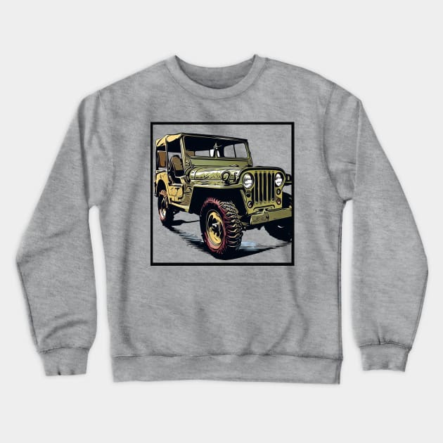 Jeep Willys Crewneck Sweatshirt by VirtuDivine Art